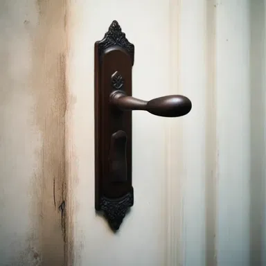 The door handle started to agitate, slowly turning on its own, filling the room with a sense of dread.