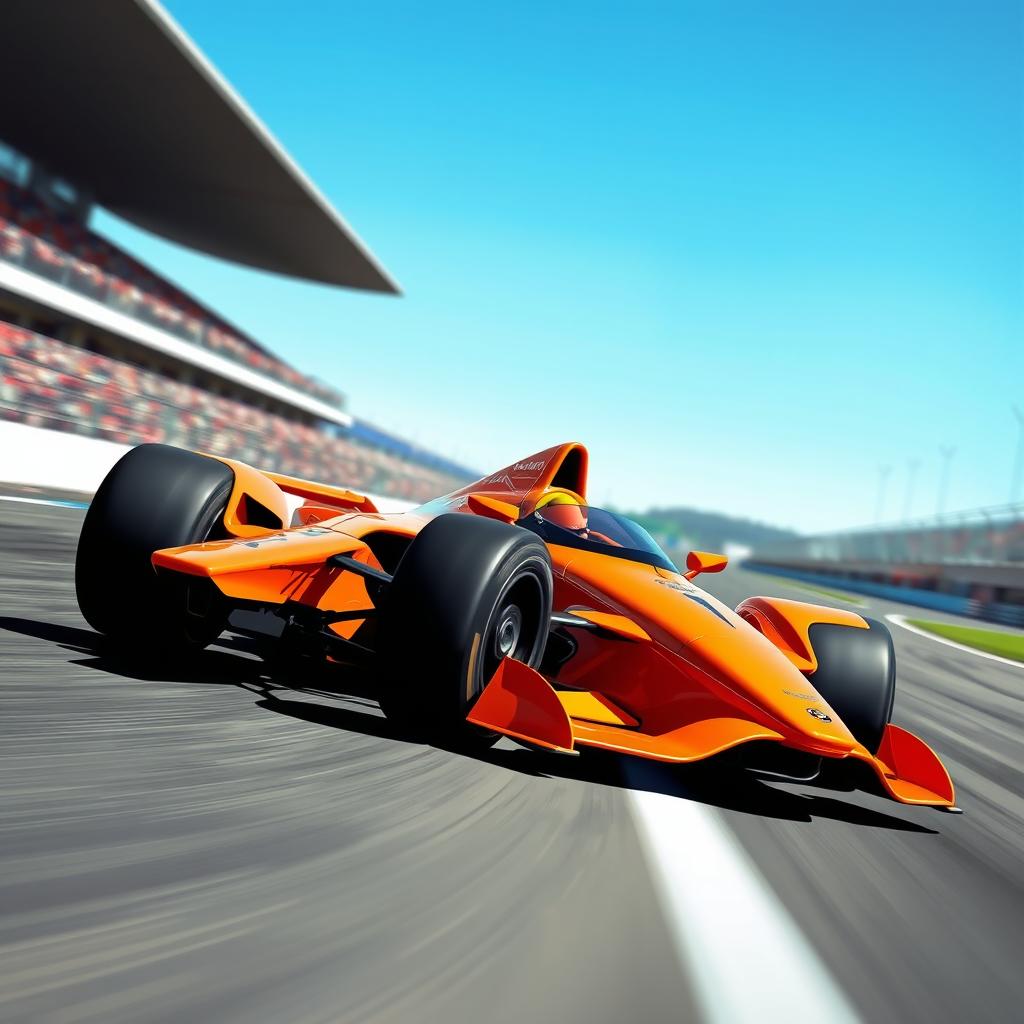 A striking illustration of a McLaren F1 car, showcasing its sleek and aerodynamic design