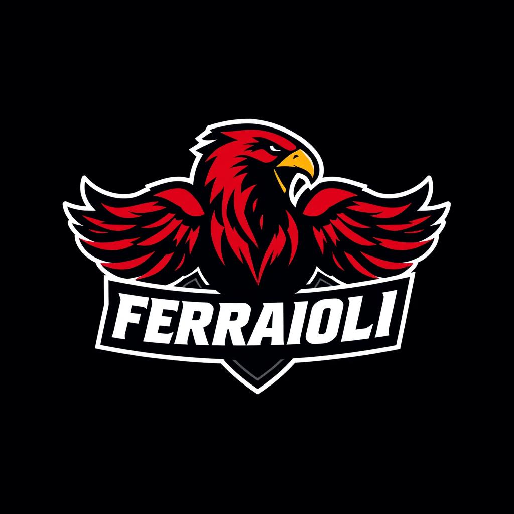 A dynamic and modern logo design for a sports brand named 'Ferraioli'