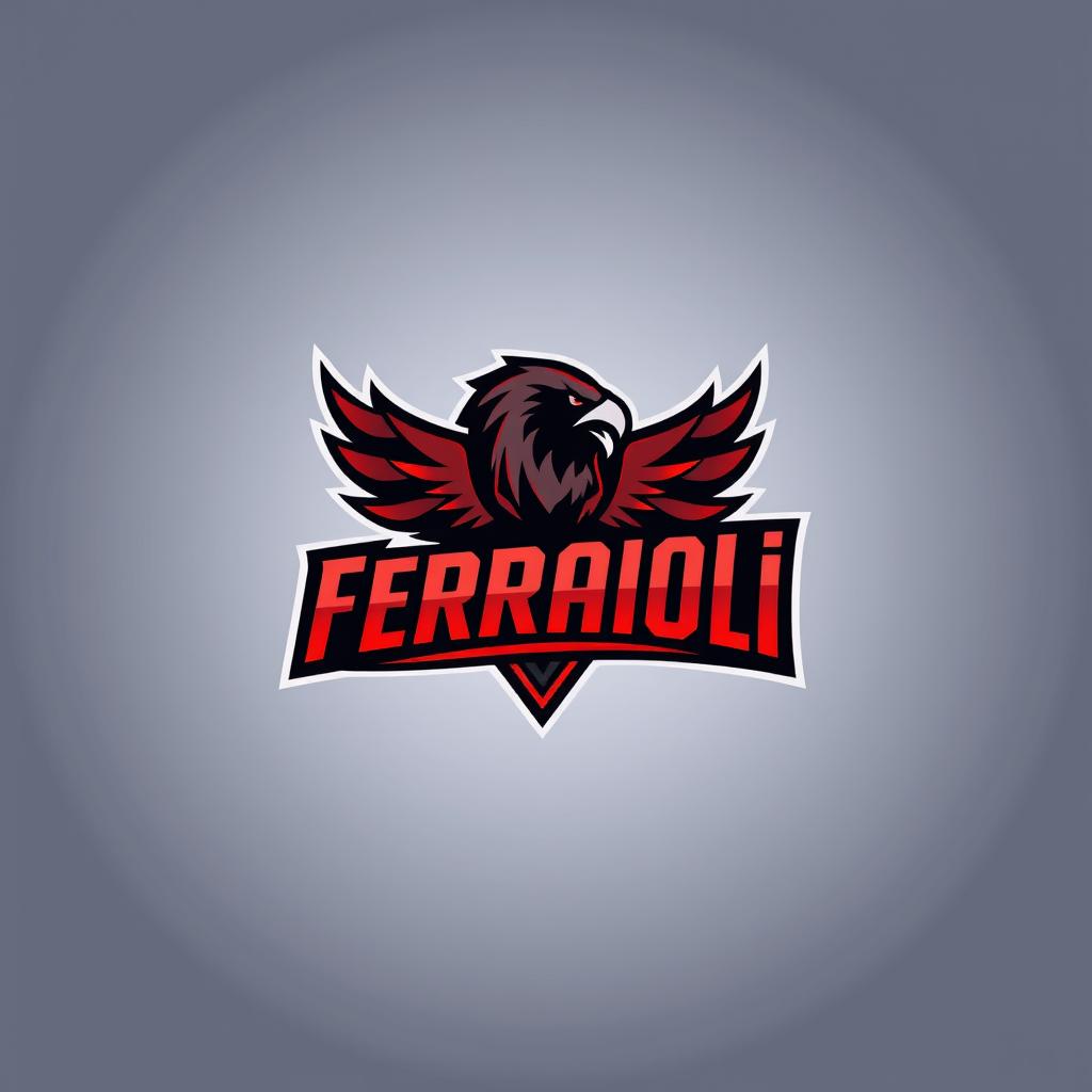 An eye-catching and modern logo for an esports team named 'Ferraioli'