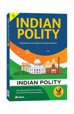 A modern and engaging cover design for the book "Indian Polity by Mantosh Kumar" aimed at competitive exam preparation such as CSE, State PSC (pre and Main), TGT, PGT, CAPF, and other examinations
