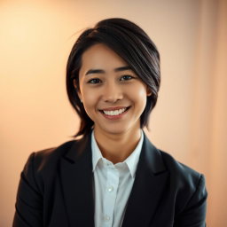 A stunning professional artist headshot of an individual with a confident yet approachable expression
