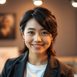 A stunning professional artist headshot of an individual with a confident yet approachable expression