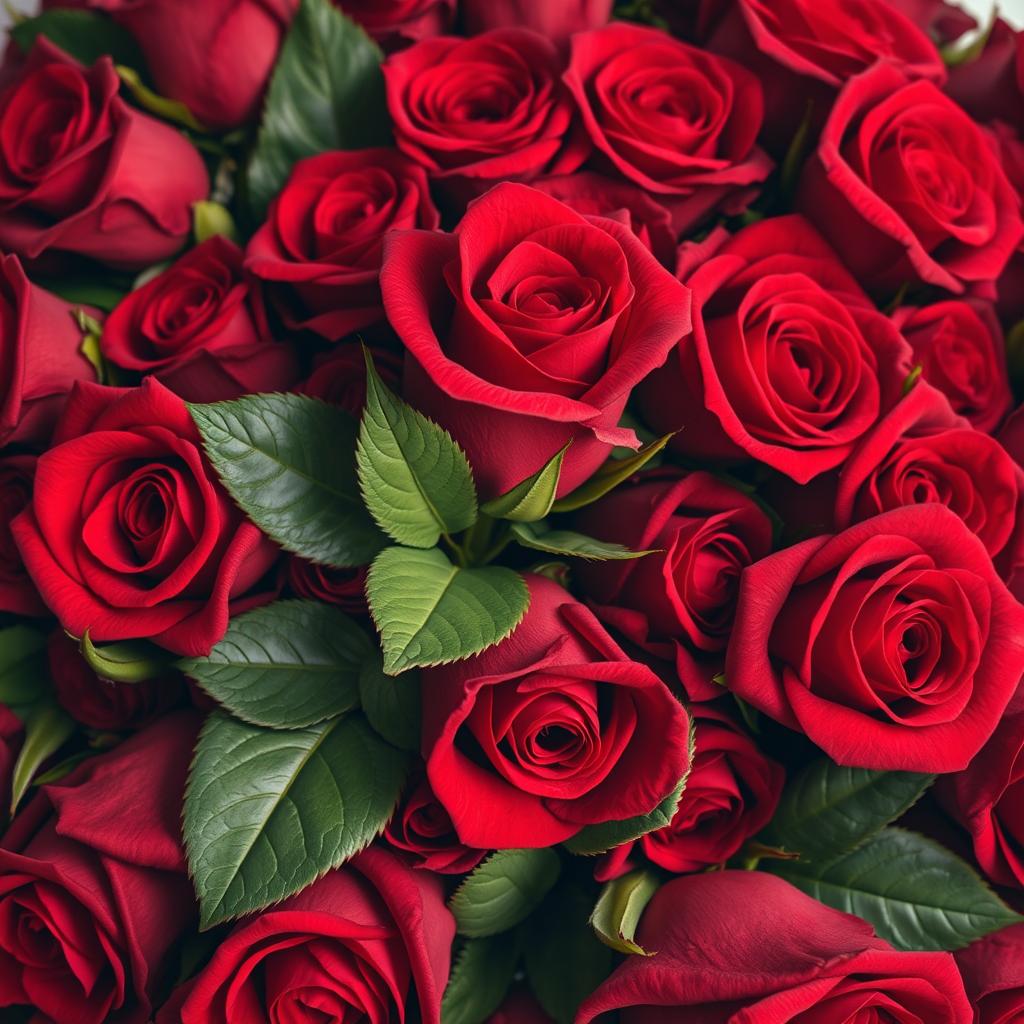 Enchanting Close-Up of Deep Red Roses