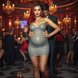 A full-length image featuring an 18-year-old stunning girl with soft round facial features and wide, fat bulging round hips