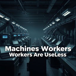 An impactful image illustrating the concept that 'Machines Without Workers Are Useless'