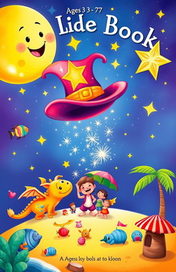 A whimsical book cover illustration for a children's storybook aimed at ages 3 to 7, featuring vibrant colors and engaging characters