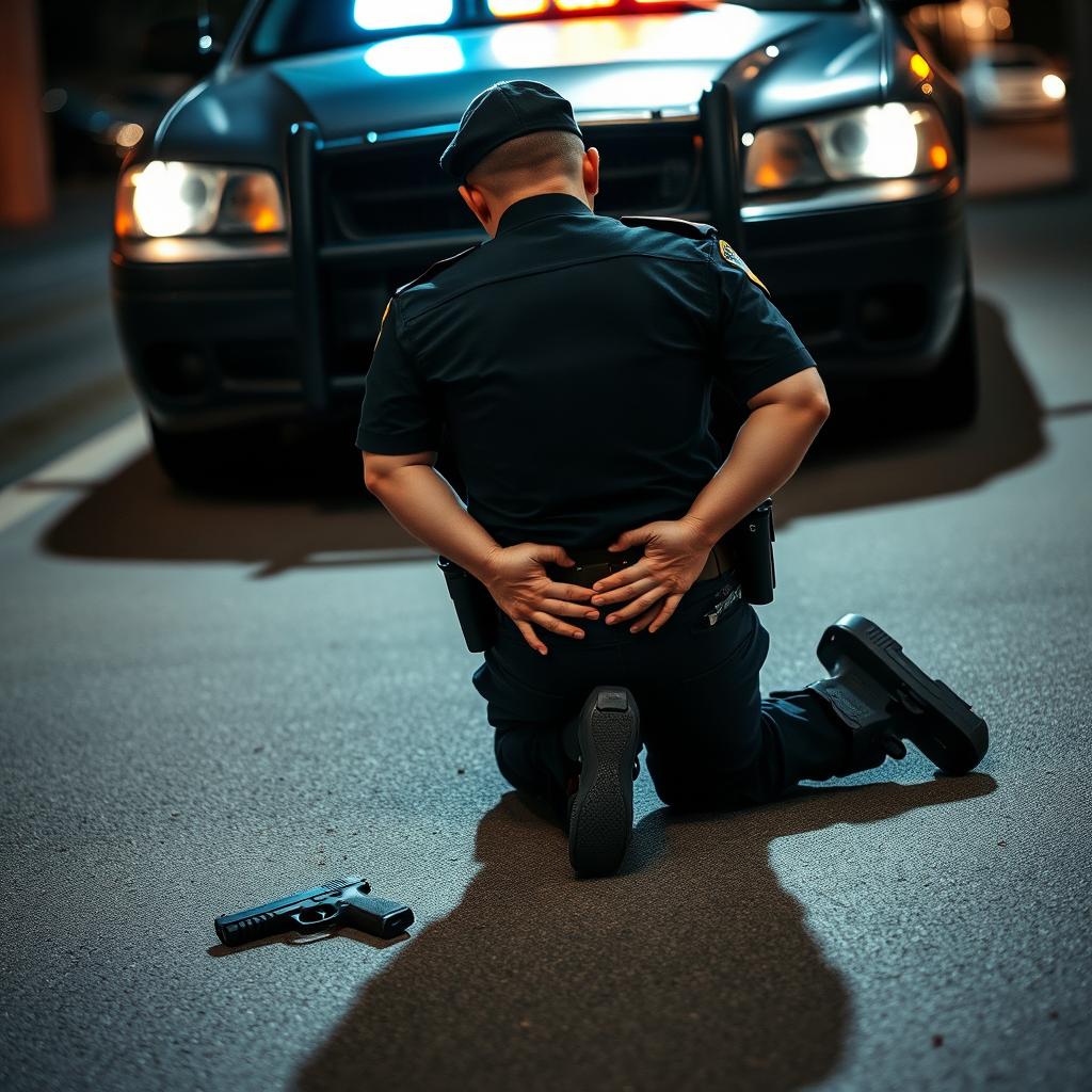 Powerful Moment: Policeman in Surrender