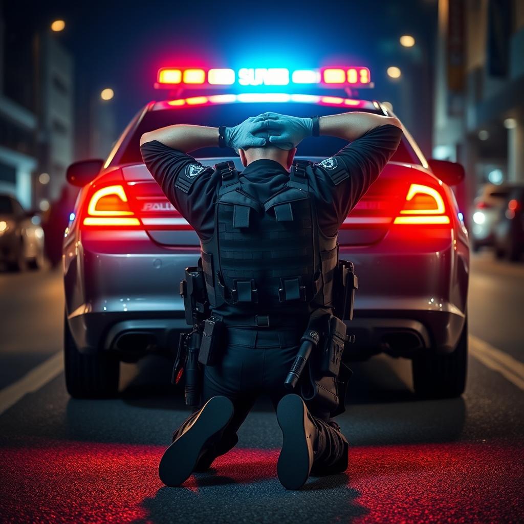 The Unexpected Surrender: Policeman on His Knees
