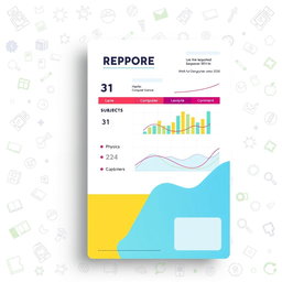 A report card featuring a modern design, showing academic performance