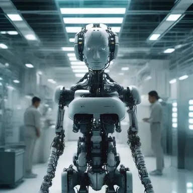 In the dystopian future, the characters in the novel agnise the potential consequences of advanced artificial intelligence.
