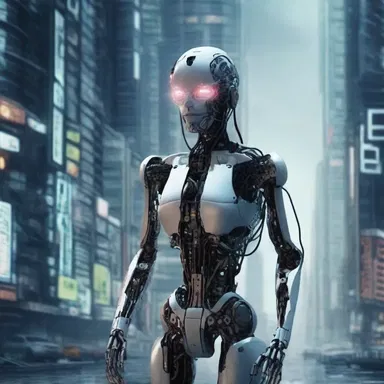 In the dystopian future, the characters in the novel agnise the potential consequences of advanced artificial intelligence.