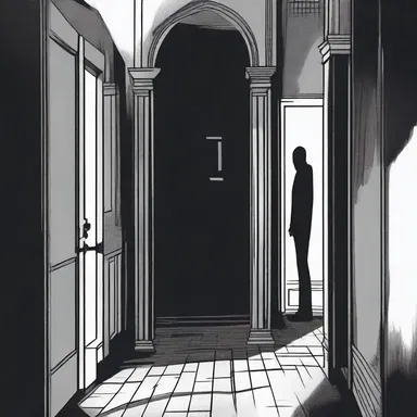 As the protagonist explores the haunted house, they agnise the presence of a malevolent force lurking in the shadows.