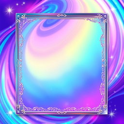 A vibrant and dynamic design for a Pokémon card overlay featuring a glossy and holographic effect