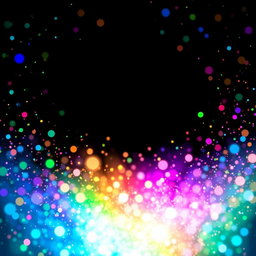 A colorful particle design that serves as a stunning overlay for a holographic Pokémon card effect