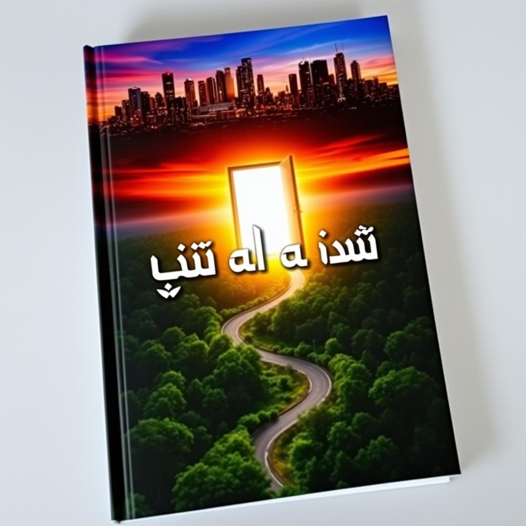 A captivating book cover featuring a skyline of a city at dusk at the top, rich with vibrant colors to symbolize an urban and contemporary theme