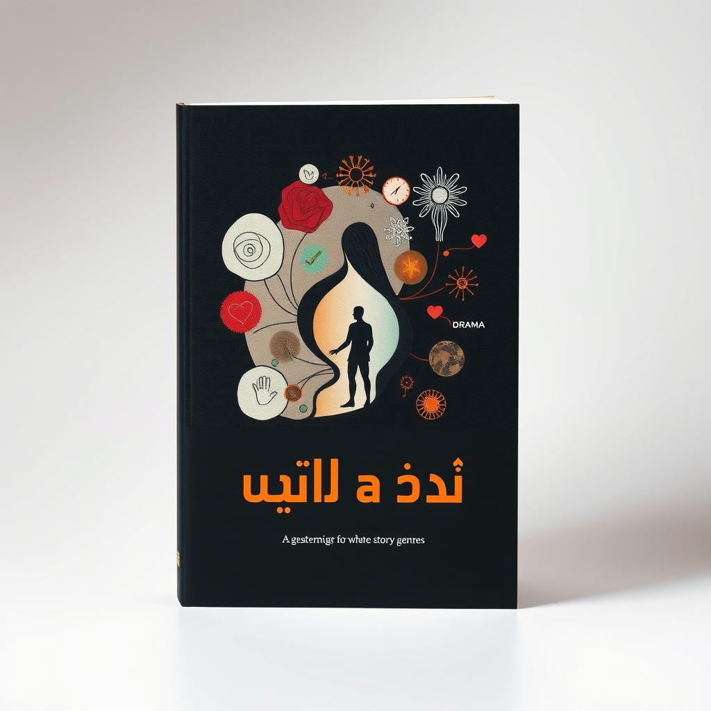 A symbolic book cover design showcasing the intersection of different genres where stories collide