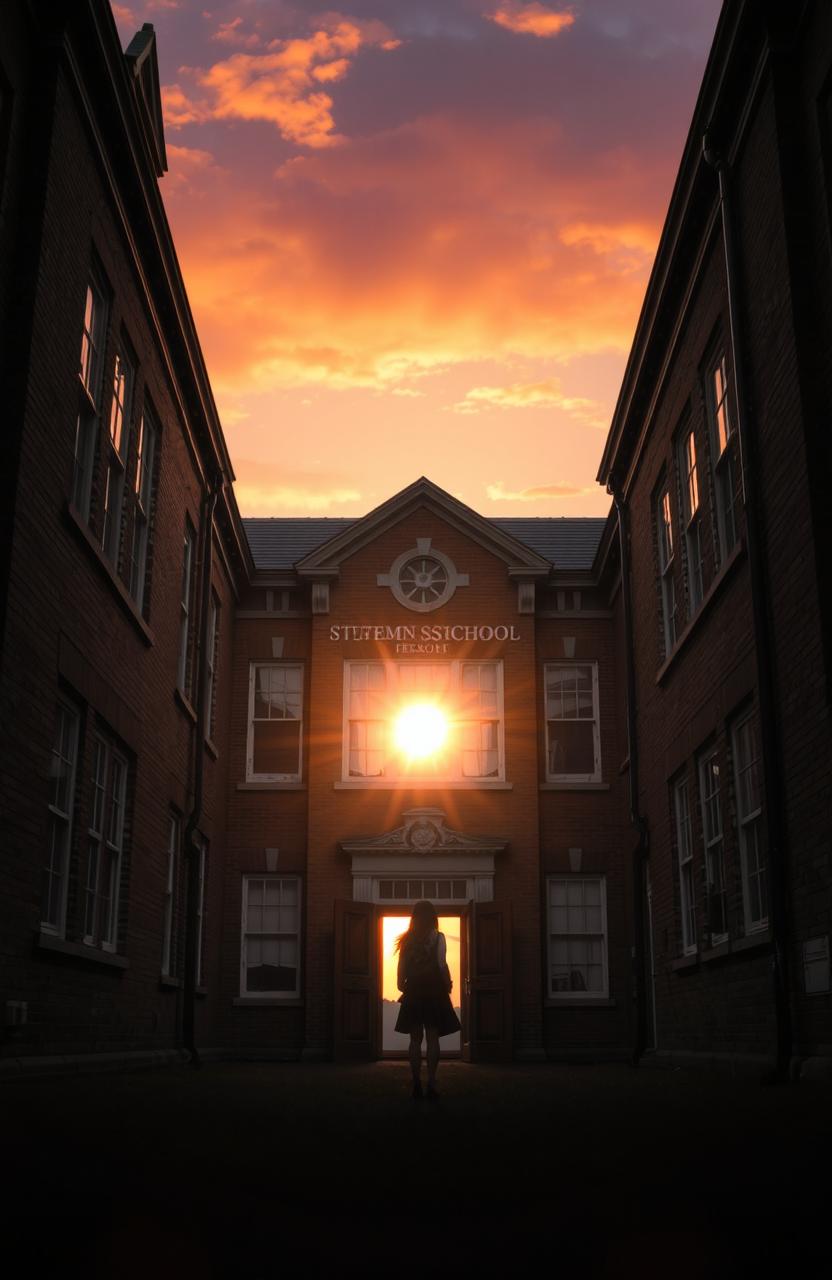 An old-looking school building with classic architecture, featuring ornate brickwork and large, weathered windows