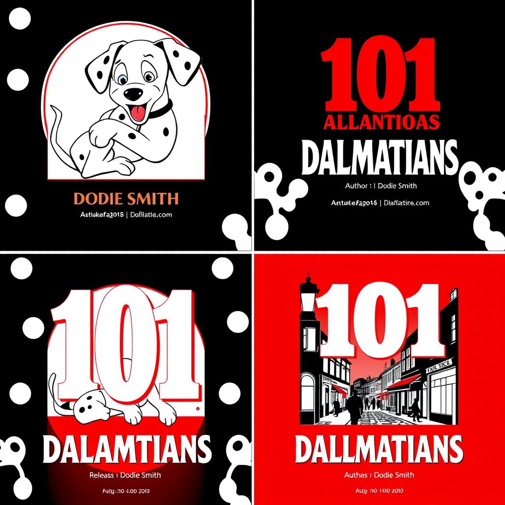 A captivating series of 4 posters inspired by the animated film '101 Dalmatians'