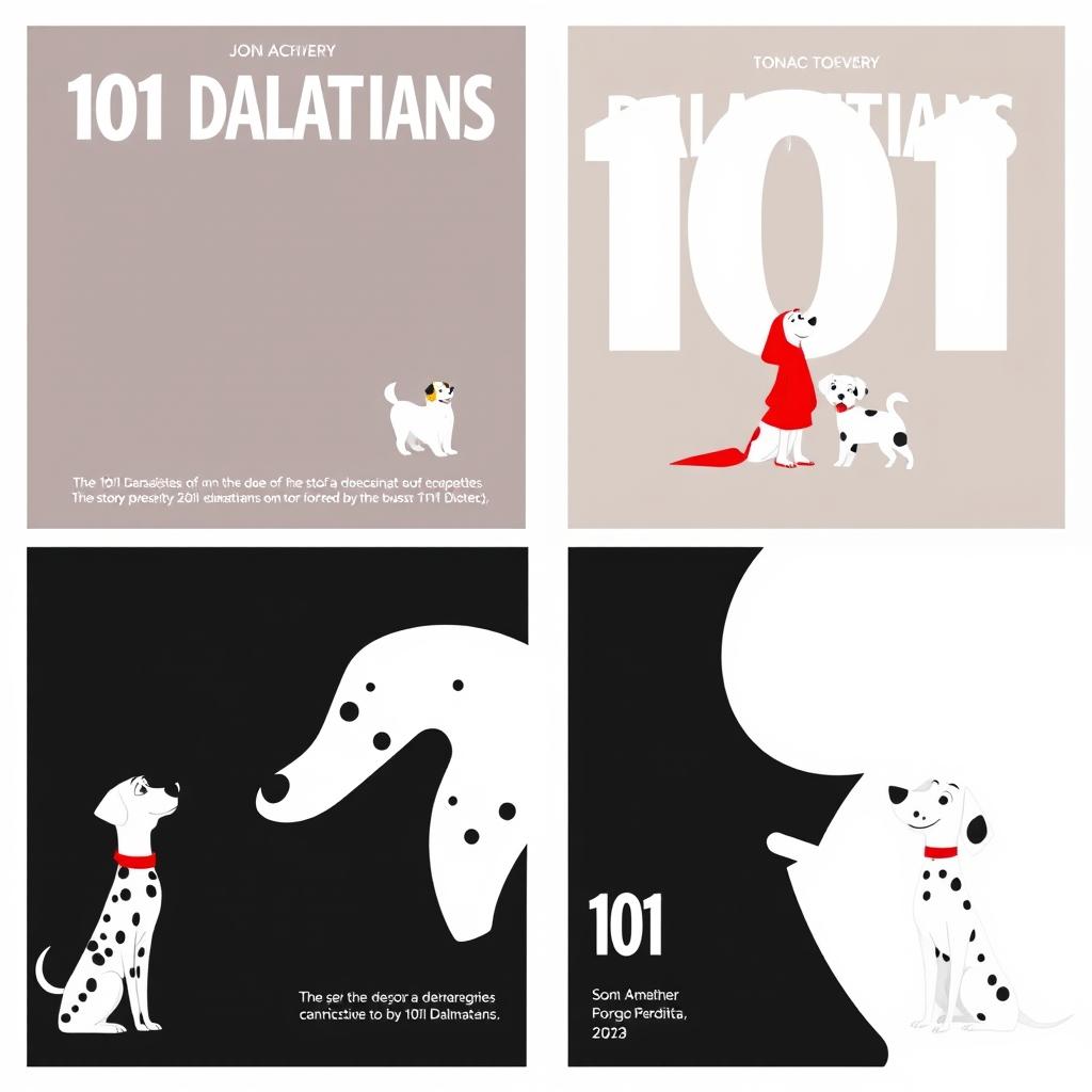 A series of 4 posters inspired by the animated film '101 Dalmatians'