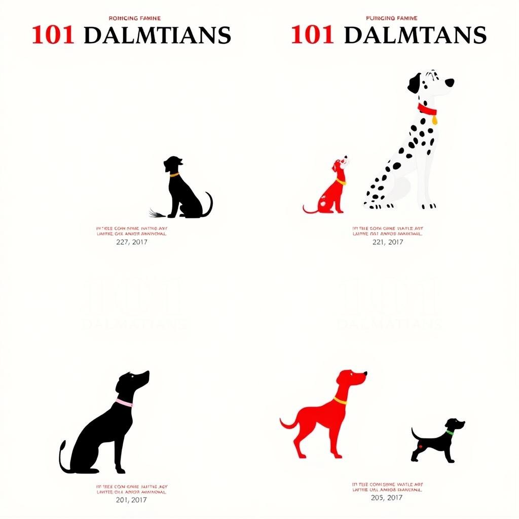 A series of 4 posters inspired by the animated film '101 Dalmatians'