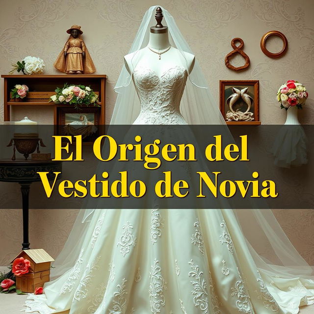 A captivating YouTube thumbnail illustrating the origin of the wedding dress