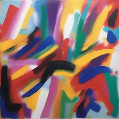 Visitors were agog when they saw the vibrant colors and striking brush strokes in the abstract painting.