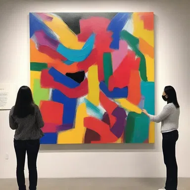 Visitors were agog when they saw the vibrant colors and striking brush strokes in the abstract painting.