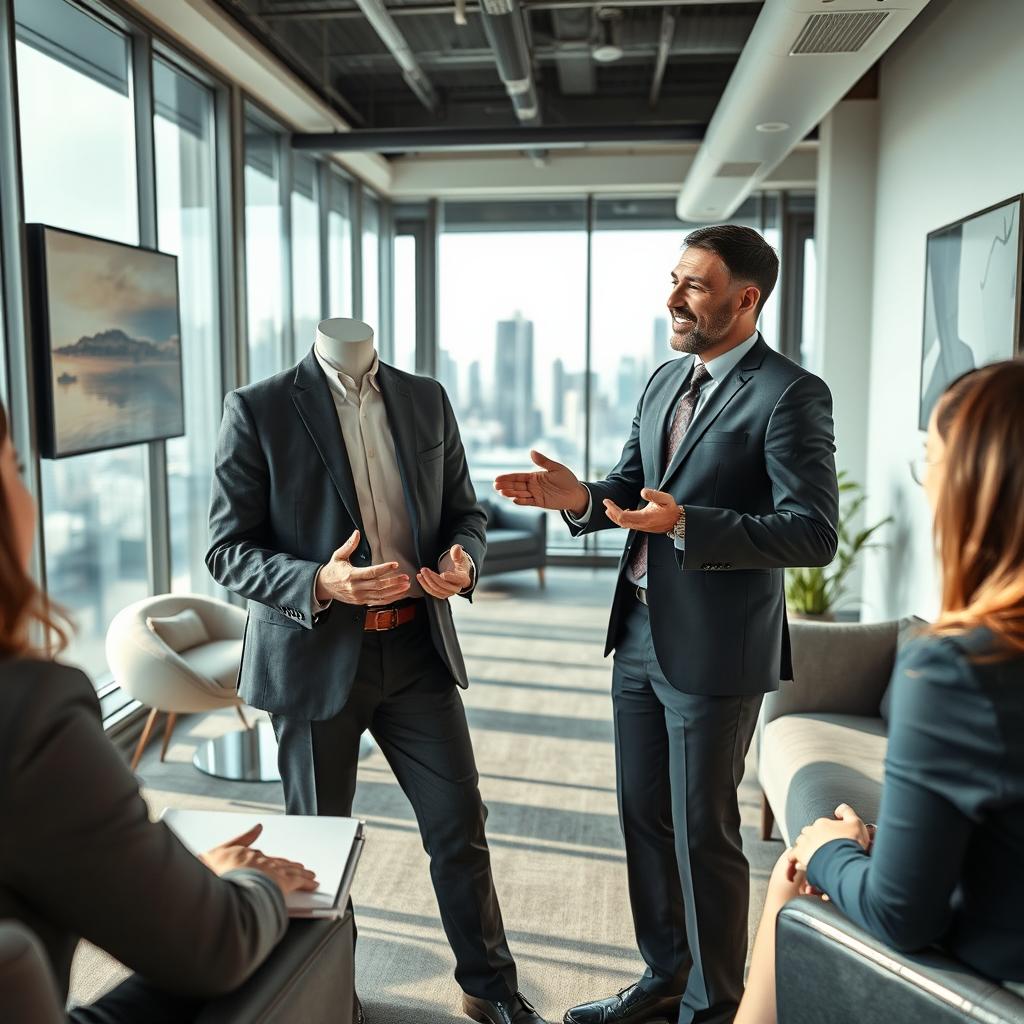 A highly skilled and confident professional in a dynamic work environment, exuding an air of competence and leadership
