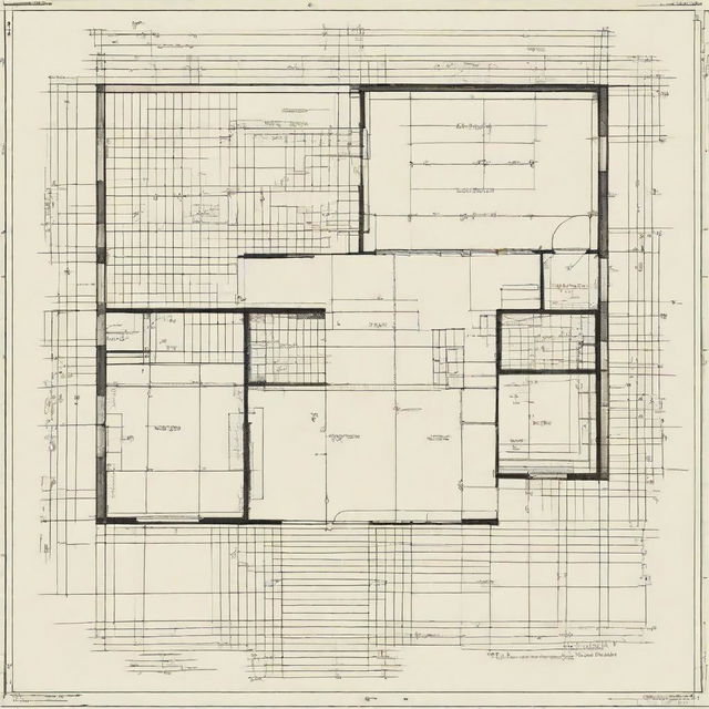 Generate a blueprint for a house plan fitting a 48 feet by 45 feet plot.