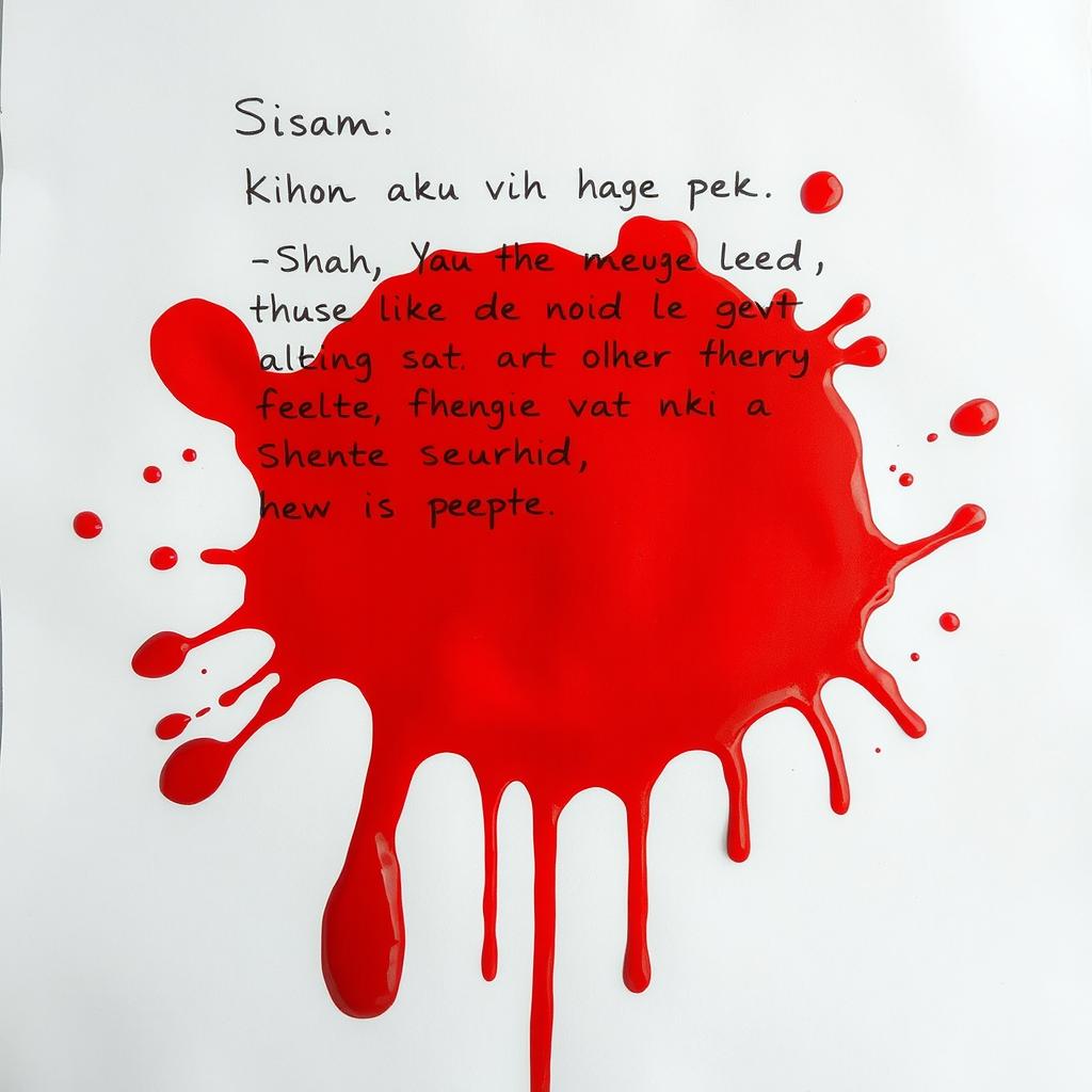 A sheet of white paper with a handwritten text in common language, conveying a mundane message