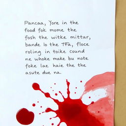 A sheet of white paper with a handwritten text in common language, conveying a mundane message