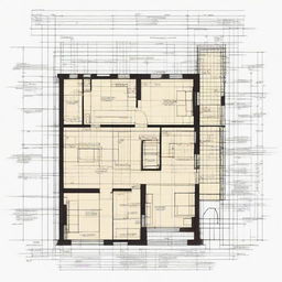 Generate a blueprint for a house plan fitting a 48 feet by 45 feet plot.