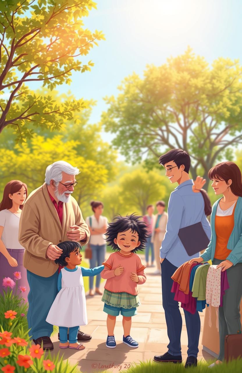 A serene and compassionate scene depicting acts of mercy, such as a person helping another individual in need, showcasing kindness and empathy