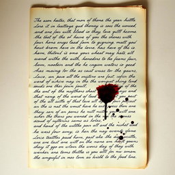 A single aged page with a sprawling handwritten cursive text that covers most of the page, showcasing elegant and flowing handwriting