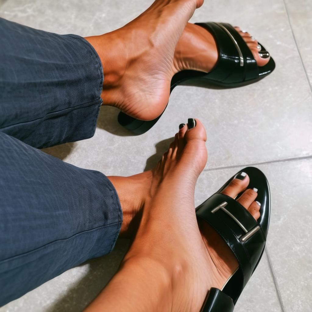 Make these feet look like getting out of a car