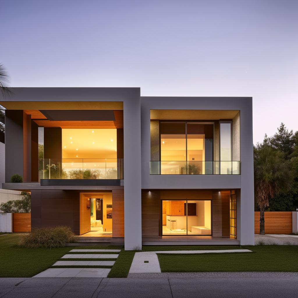 Minimalist architecture masterpiece house with three spacious bedrooms and a large open-concept living room