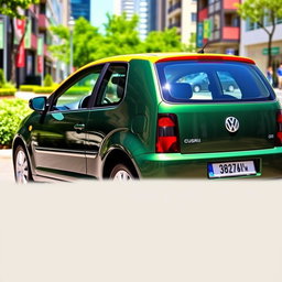 A 2008 dark green Volkswagen Gol Power from Argentina with an orange roof