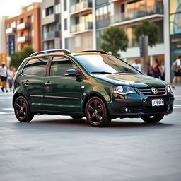 A 2008 Volkswagen Gol Power from Argentina, featuring a striking dark green and black color scheme with an orange roof