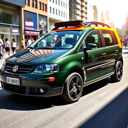 A 2008 Volkswagen Gol Power from Argentina, featuring a striking dark green and black color scheme with an orange roof