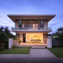 Minimalist architecture masterpiece house with three spacious bedrooms and a large open-concept living room