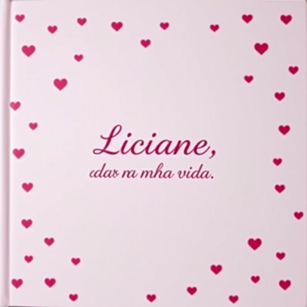 A light pink cover design featuring small dark pink heart images scattered across the background