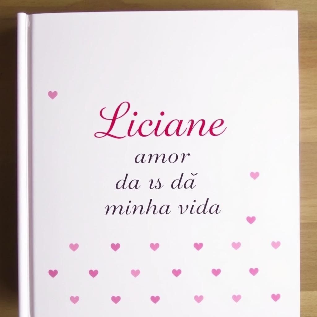 A light pink cover design with small, darker pink heart images scattered throughout the background