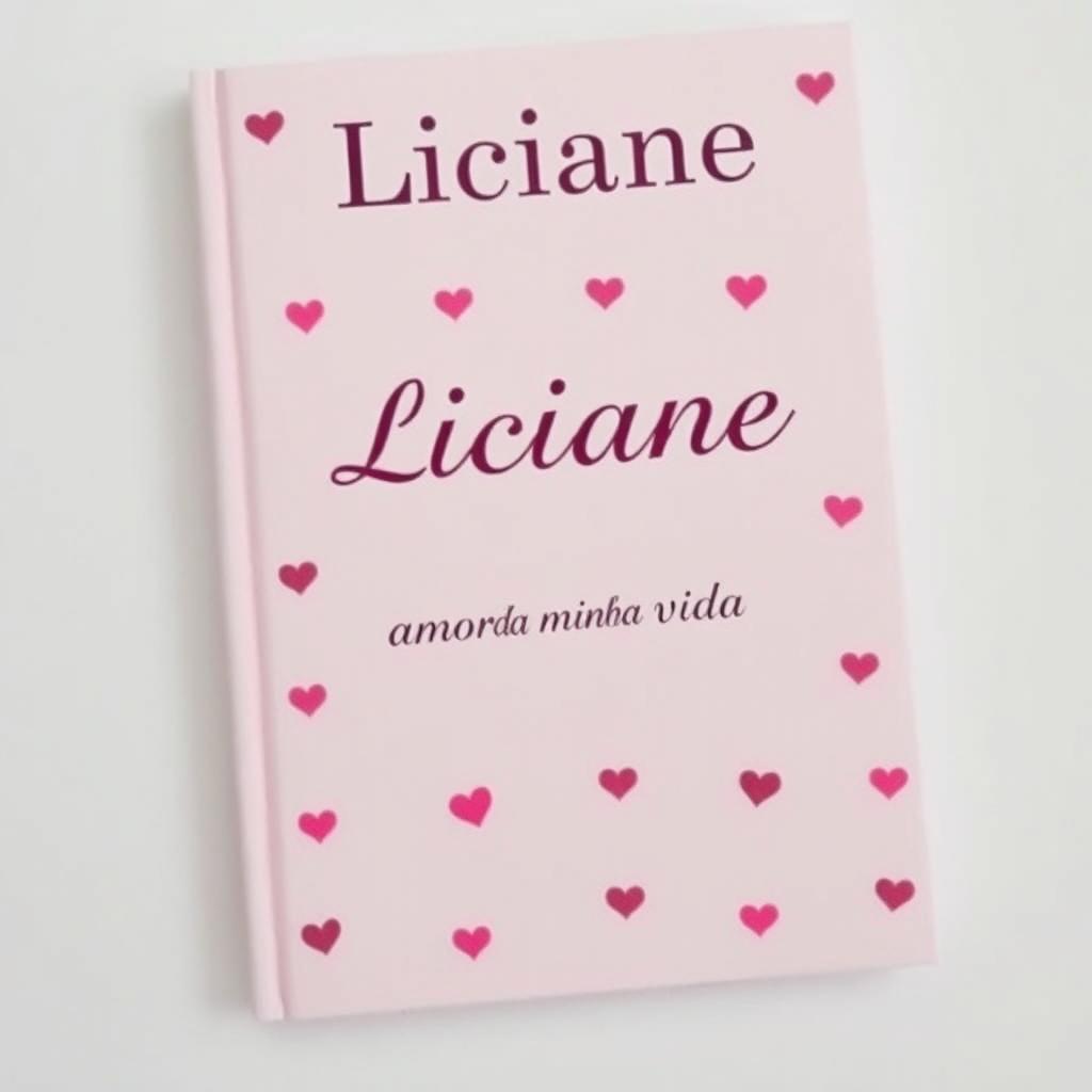 A light pink cover design featuring small dark pink heart images scattered throughout