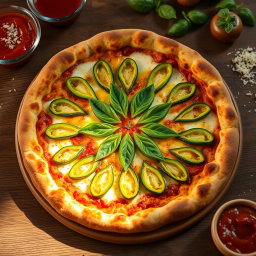 A visually stunning capsicum pizza, featuring a golden-brown crust that is perfectly baked with a crispy, airy texture