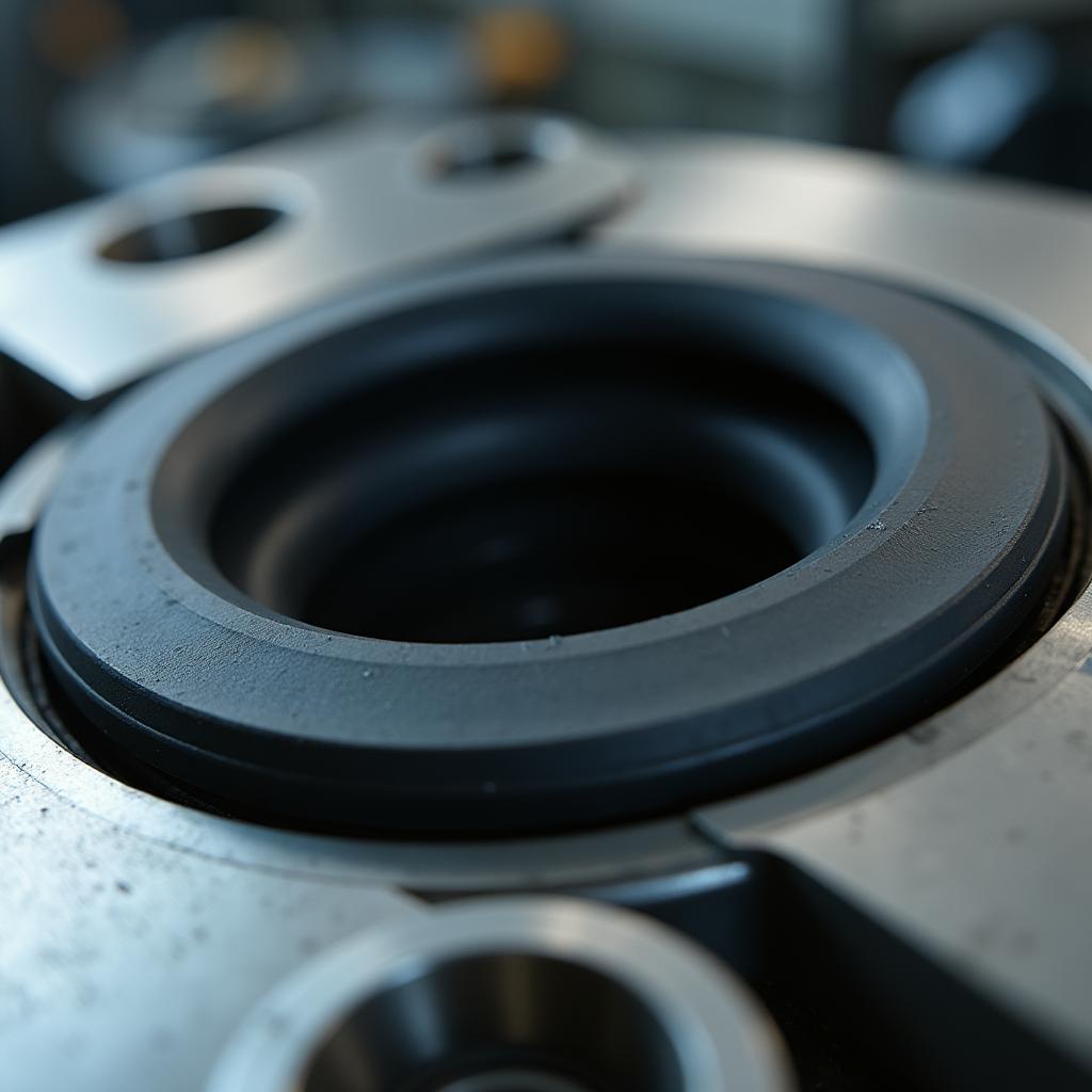 A highly detailed close-up image of an industrial seal o-ring sitting snugly in a groove