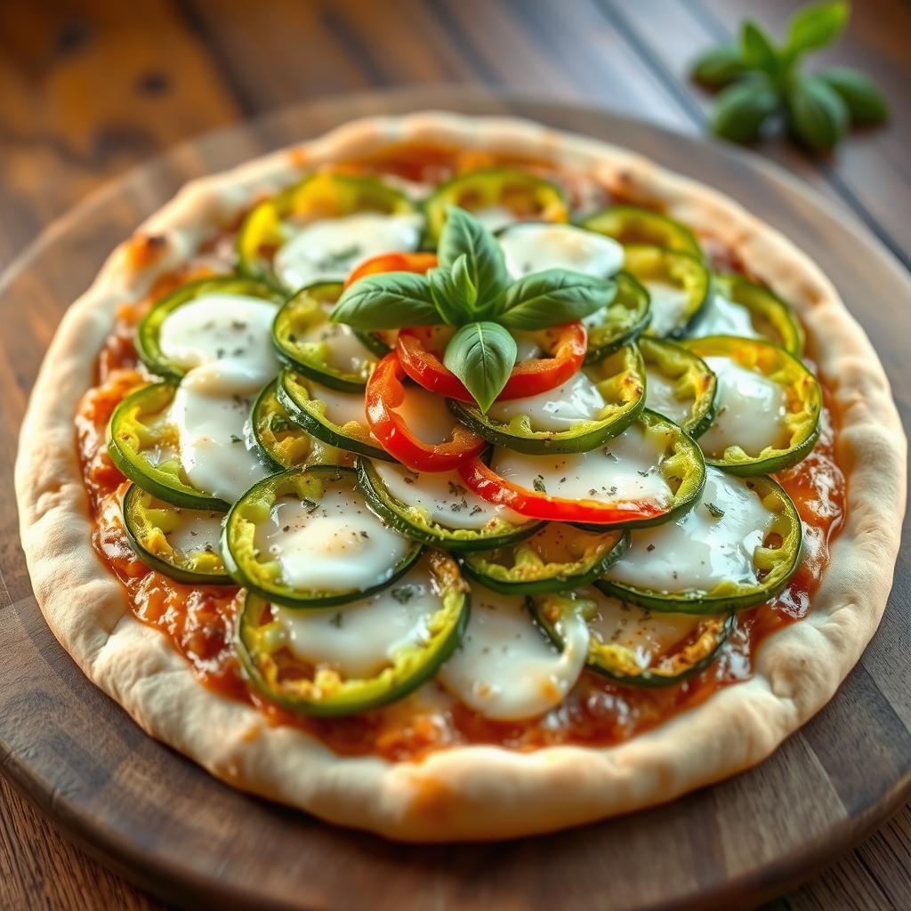 A visually appealing capsicum pizza loaded with fresh, crunchy slices of vibrant green capsicum layered generously over a bed of gooey, melted mozzarella cheese