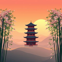 A captivating background inspired by Chinese culture, designed to be simple yet elegant for a TikTok profile photo
