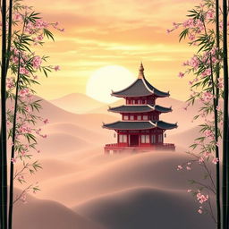 A captivating background inspired by Chinese culture, designed to be simple yet elegant for a TikTok profile photo
