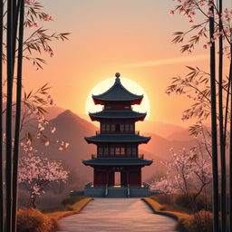A captivating background inspired by Chinese culture, designed to be simple yet elegant for a TikTok profile photo